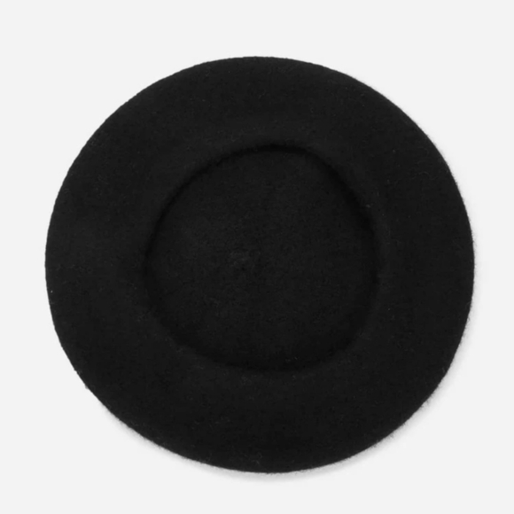 Womens black French beret hat minimalist style Classic retro Classic Parisian - Picture 7 of 16